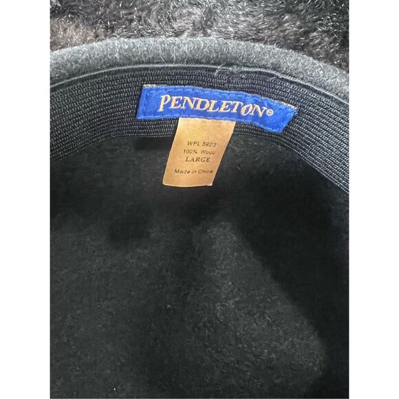 Pendelton 100% Virgin Wool Charcoal Gray Newsboy Cabbie Large - Picture 4 of 5